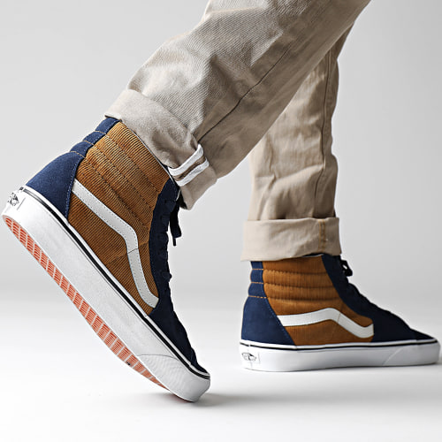 Baskets Sk8 Hi 7NS0BO1 Mini Cord Blue Brown