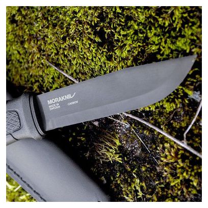 Couteau de survie Mora Garberg noir carbone avec étui en cuir-noir