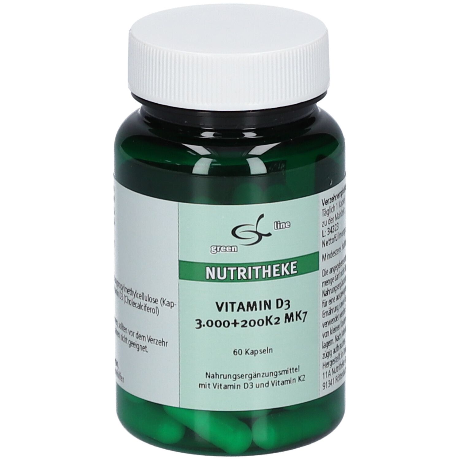 green line NUTRITHEKE Vitamin D3 3000 +200 K2 MK9