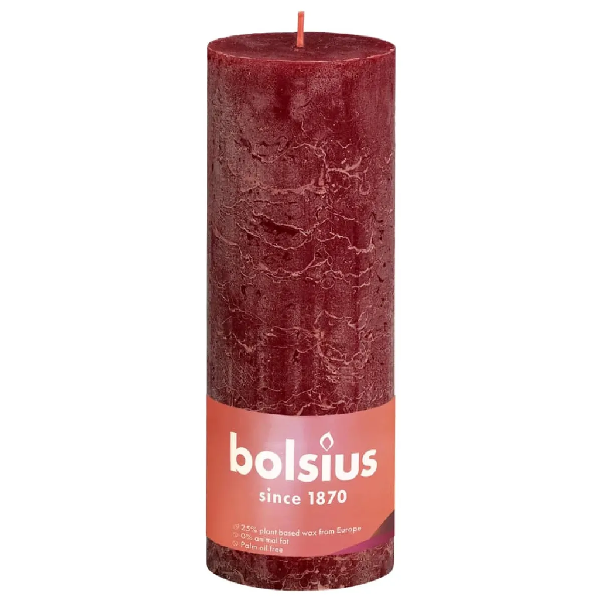 Bolsius Bougies pilier rustiques Shine 4 pcs - Rouge velours