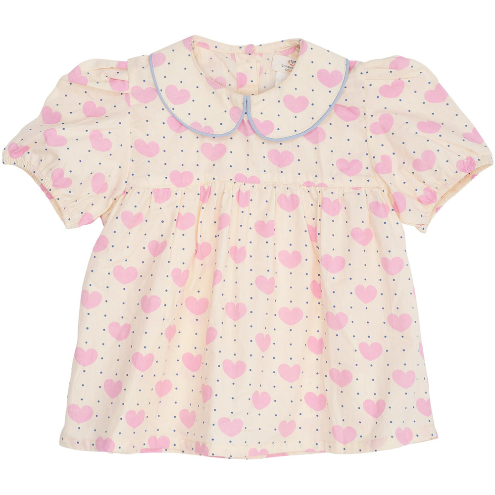 Køb COPENHAGEN COLORS Heart Aop Heart & Dots Bluse