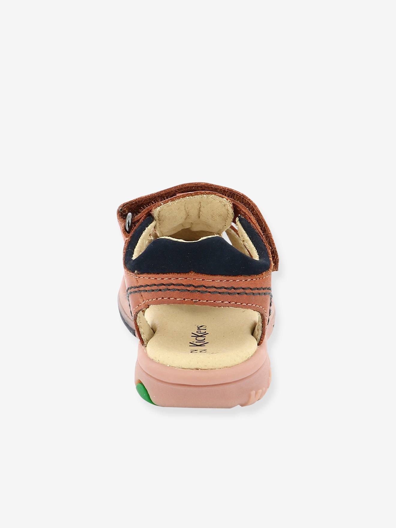 Sandálias KICKERS® Platinum em couro, azul escuro liso