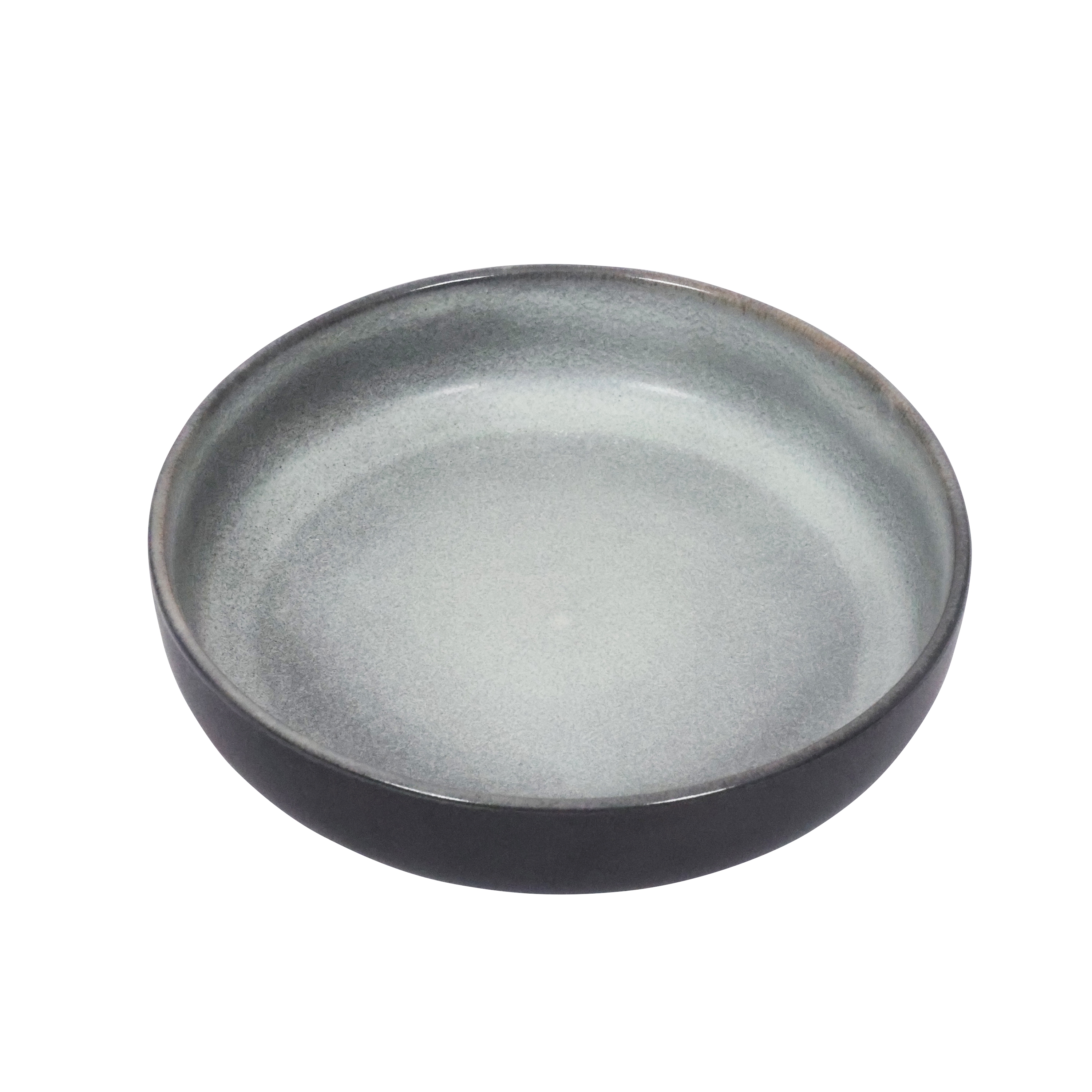 Geschirr-Set Steingut 18-teilig grau/schwarz