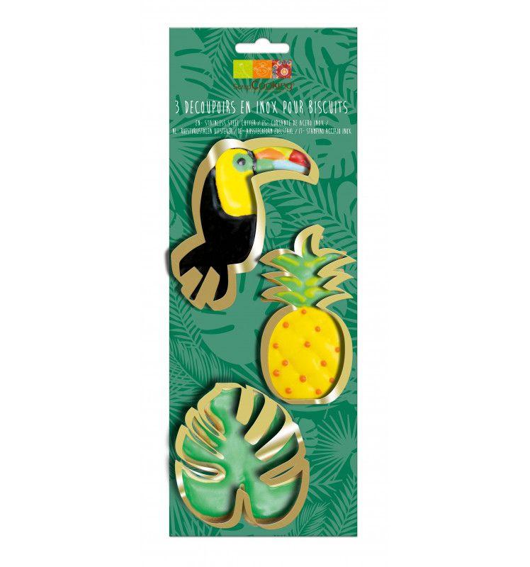 3 Découpoirs en inox dorés - Toucan Scrapcooking