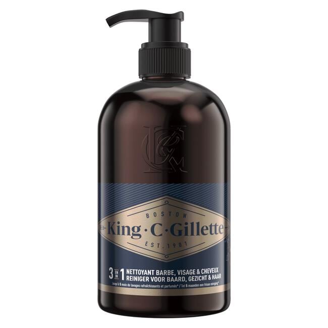 King C. Gillette 3-in-1 Baard En Gezichtsreiniger 350 ML