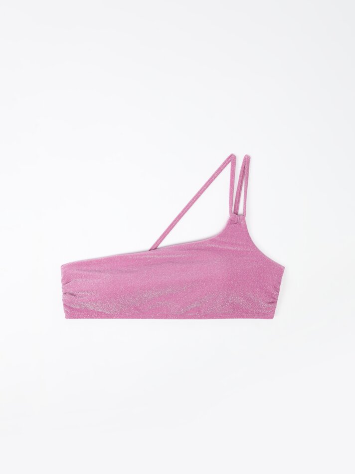 Top de biquíni assimétrico - Rosa