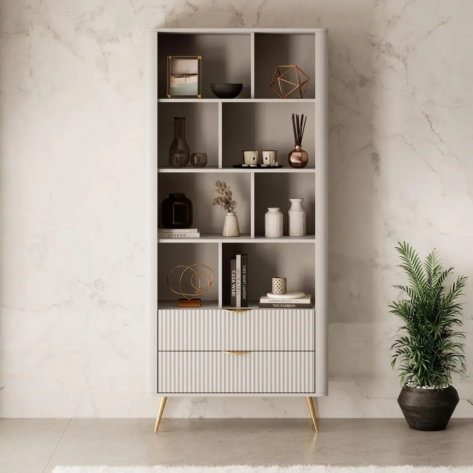 Meubella - Boekenkast Lima - Beige - 88 cm