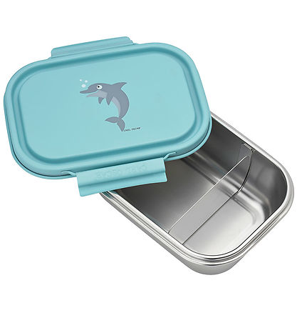 Carl Oscar Brotdose - Stählern - 1 L - Blau m. Delphin