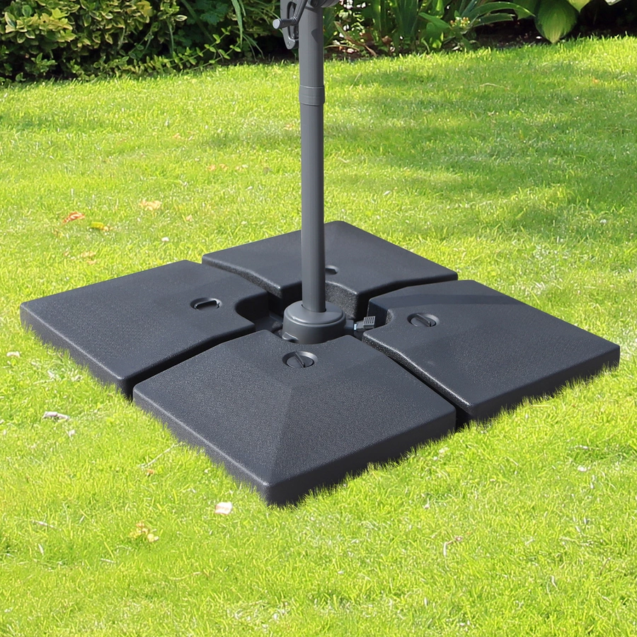 Outsunny Gartenschirmständer als 4-teiliges Set schwarz
