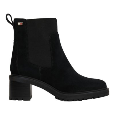 Bottines femme Flag Mid Heel Suede Chelsea TOMMY HILFIGER