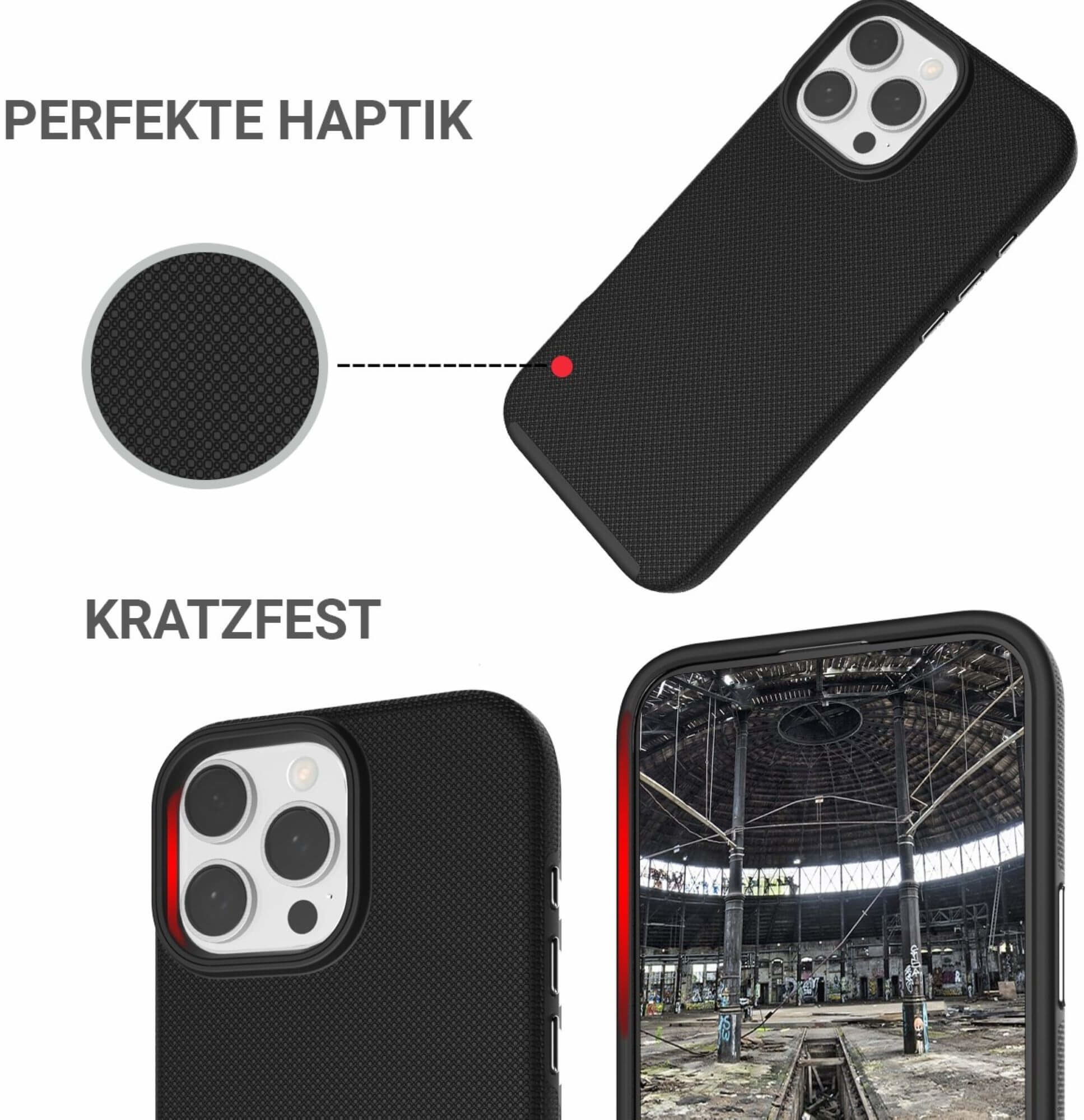 iPhone 16 Pro Max MagSafe Hybrid 2in1 Outdoor Hülle Hardcase Hülle Pankow Solid (11082) - Schwarz