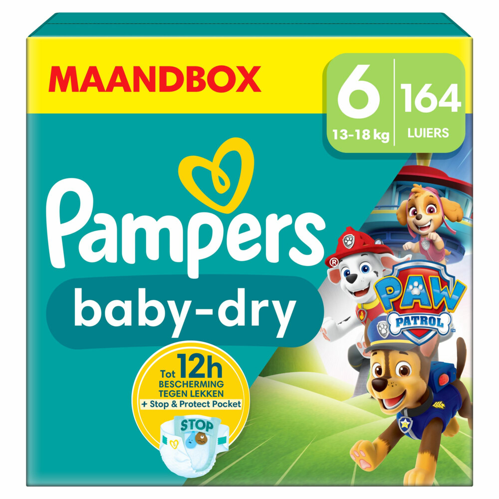 Pampers Baby Dry Luiers Paw Patrol Maat 6 (13-18 kg)164 stuks