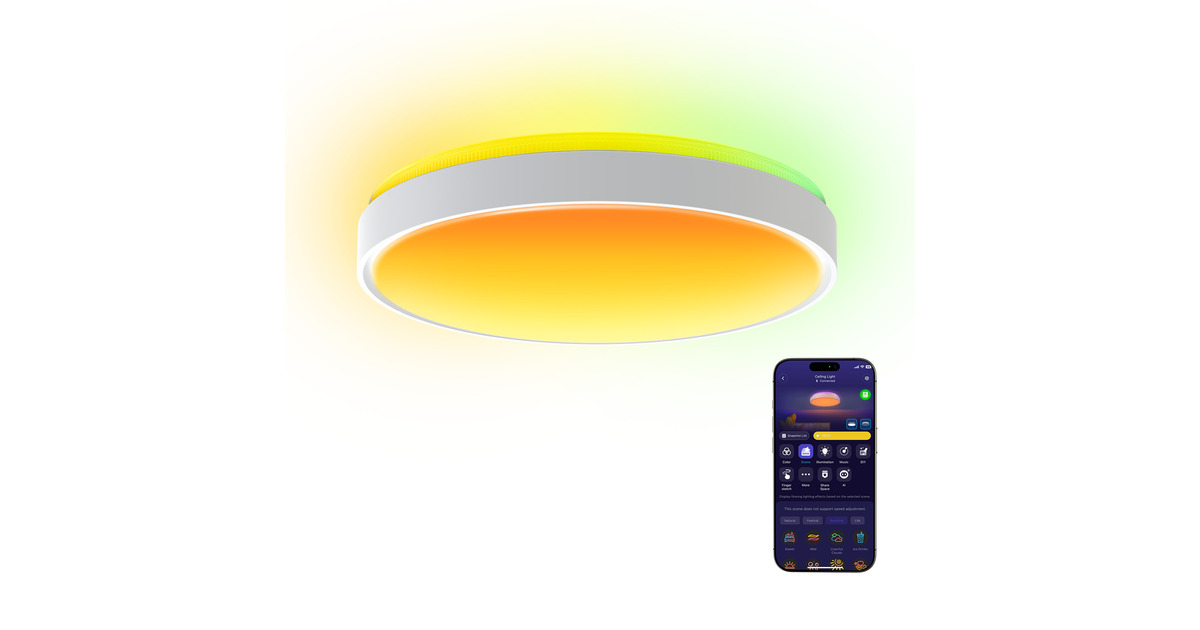 GoveeSmart Ceiling Light Pro lamp  (Wit, Ø 38 cm, 2,4GHz wifi, Bluetooth)