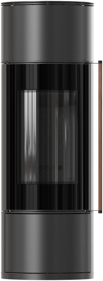 Kaminofen aus Stahl KRATKI Ambler fi 150 7 kW Schwarz Stahlofen Modern BImSchV Stufe 2 Flamme Verte 7 Energieklasse A+ mit Türfeder
