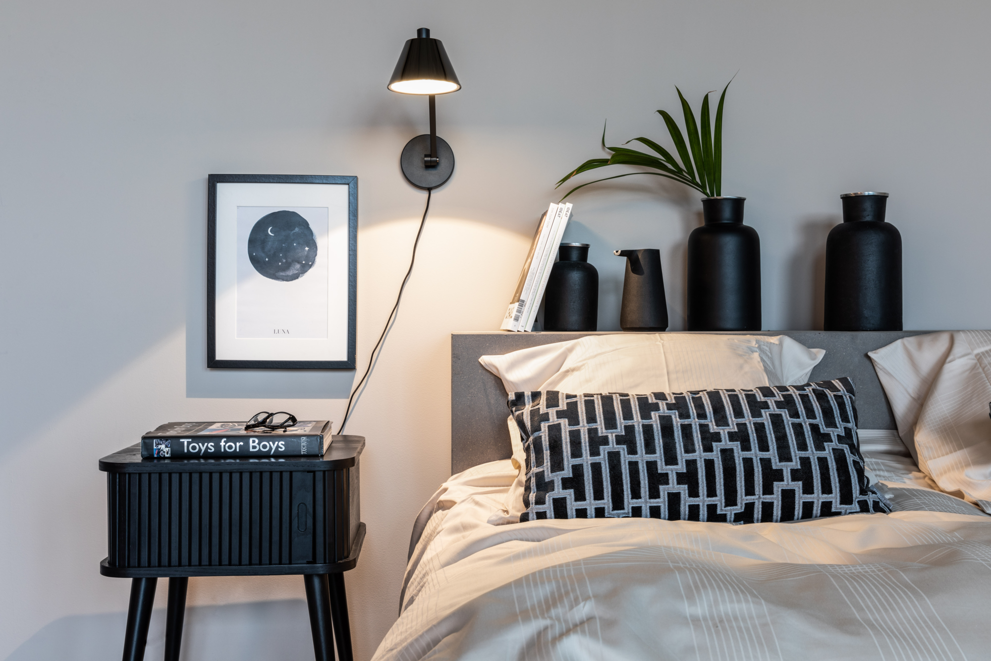 Bijzettafel Barbier zwart eiken