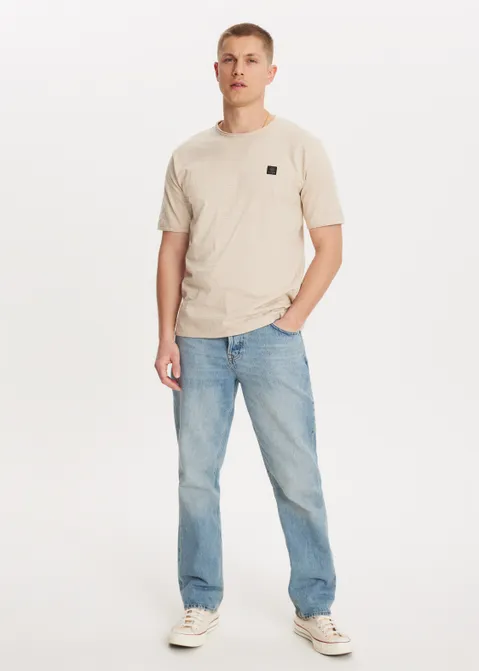 T-shirt met logo zand (ZAND)