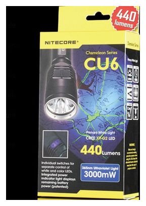 NiteCore lampe de poche CU6 Caméléon - avec lumière UV-440 lumen-Noir
