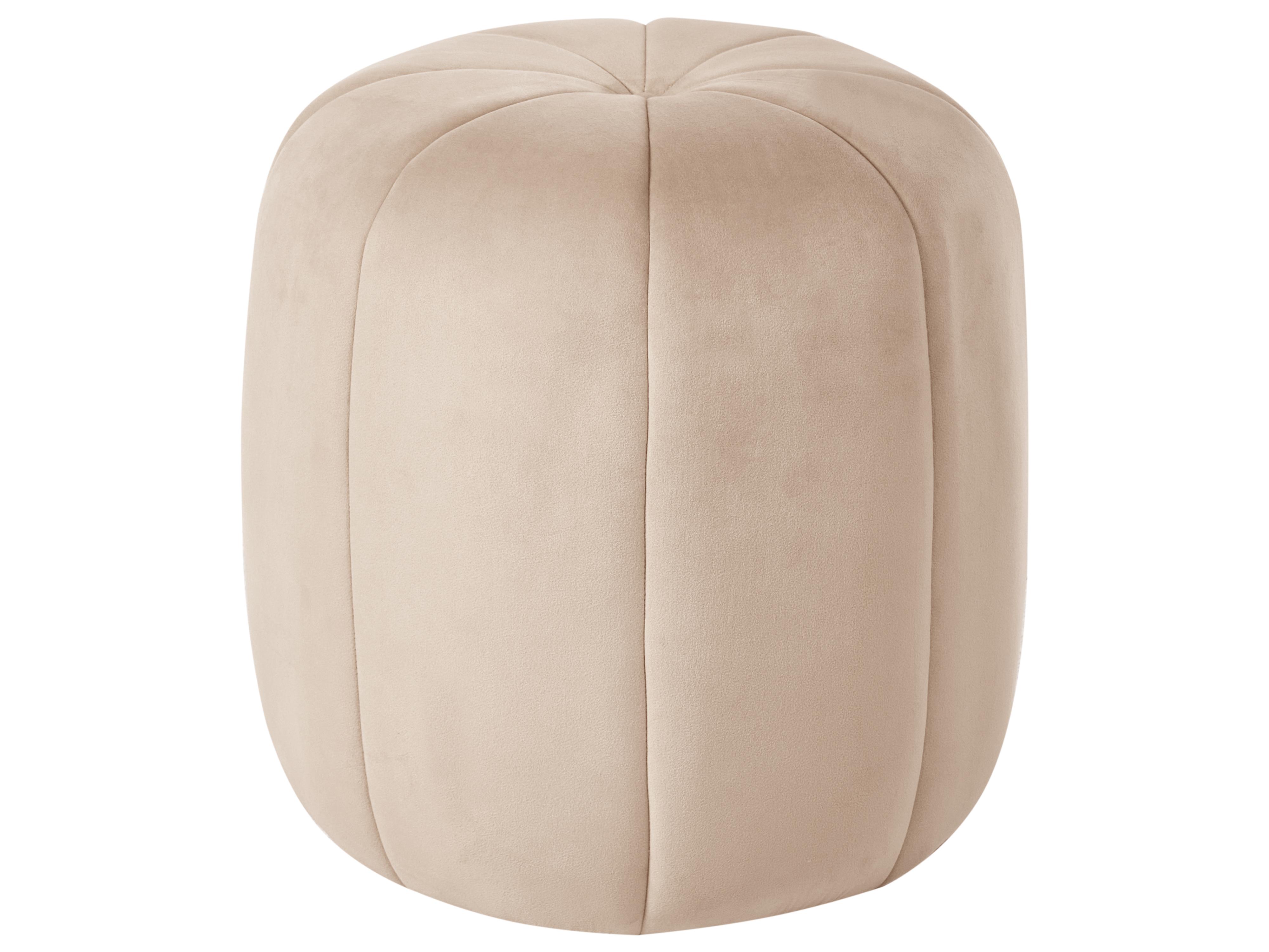 Poef SELBY Fluweel Beige