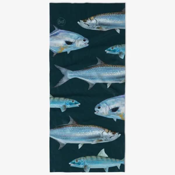 Bandeau cache cou randonnée BUFF COOLNET UV ANGLER SALTWATER NIGHT BLUE