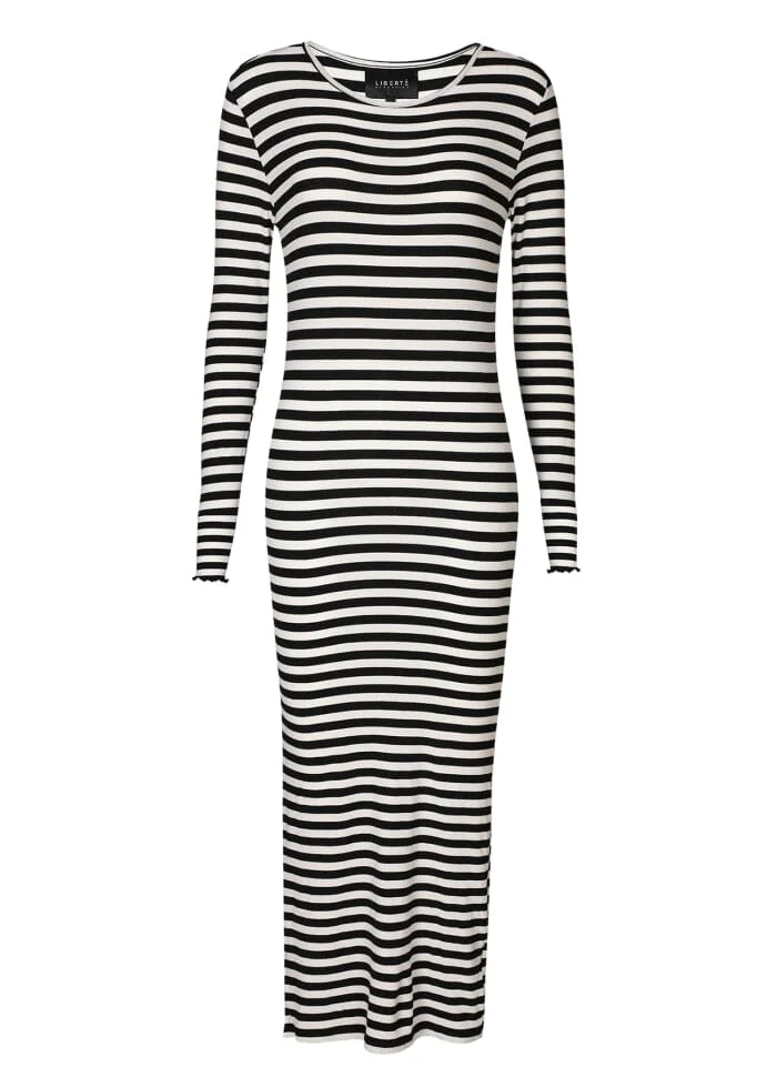 Liberte Natalia-Ls-Dress black creme stripe