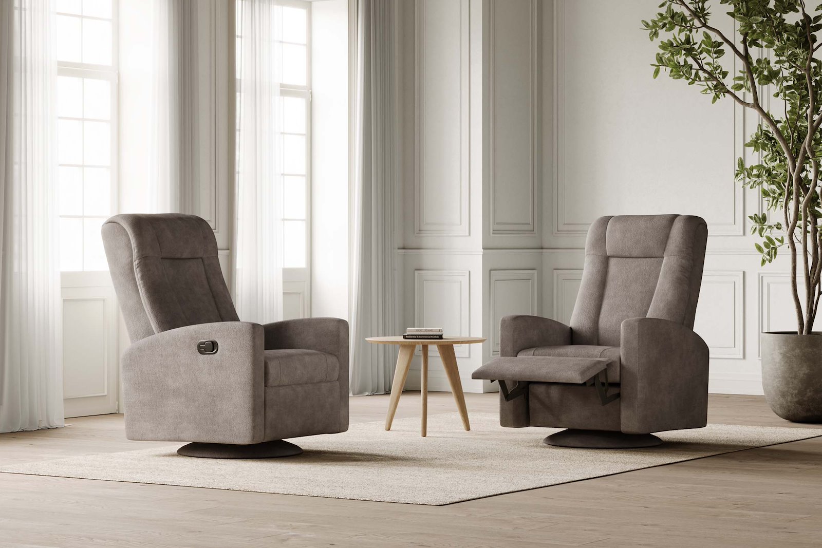 Aristo Recliner Tekstil Slowly 28 Beige med sving og gyngebeslag