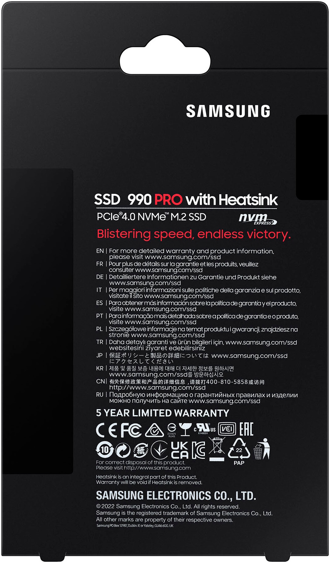 Samsung interne SSD »990 PRO Heatsink 4TB« 4000 GB Anschluss PCI Express 4.0