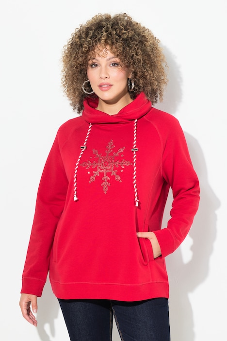 Sweatshirt, Eisstern, Stehkragen, Taschen, Langarm