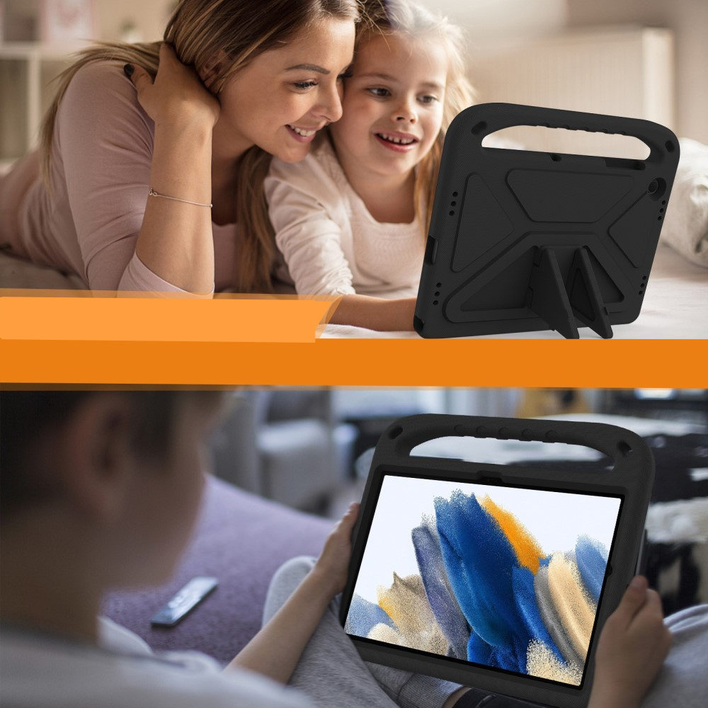 Samsung Galaxy Tab A11  Plus / A9  Plus Stossfeste Kinder Schaumstoff Hülle mit Griff   Kickstand - Schwarz