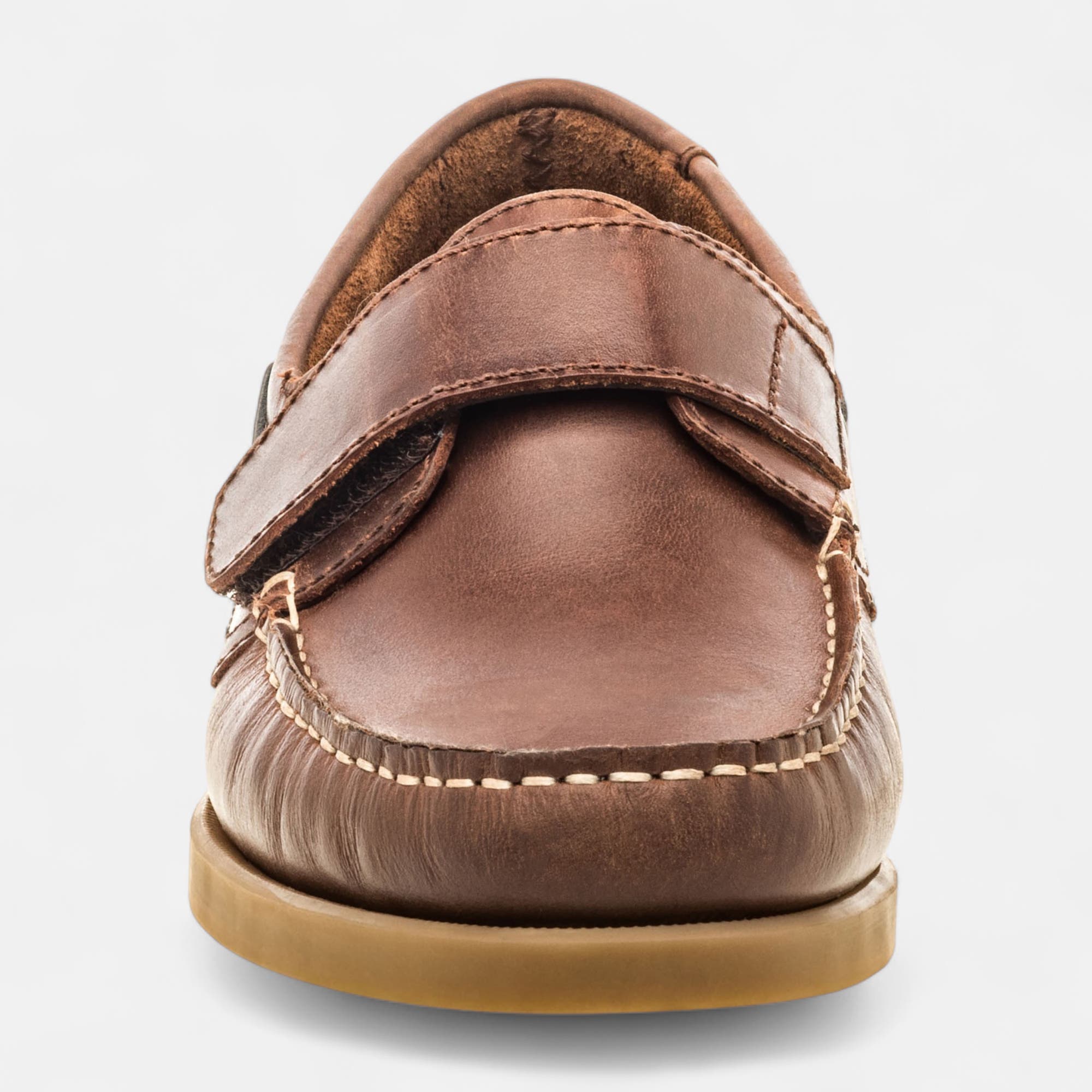 Chaussures bateau Homme en cuir marron