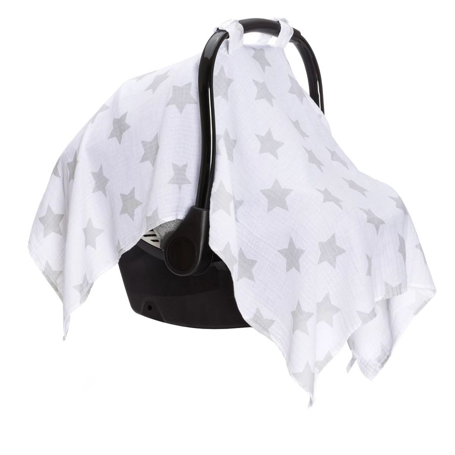 fillikid Sonnenschutz für Babyschalen weißSterne