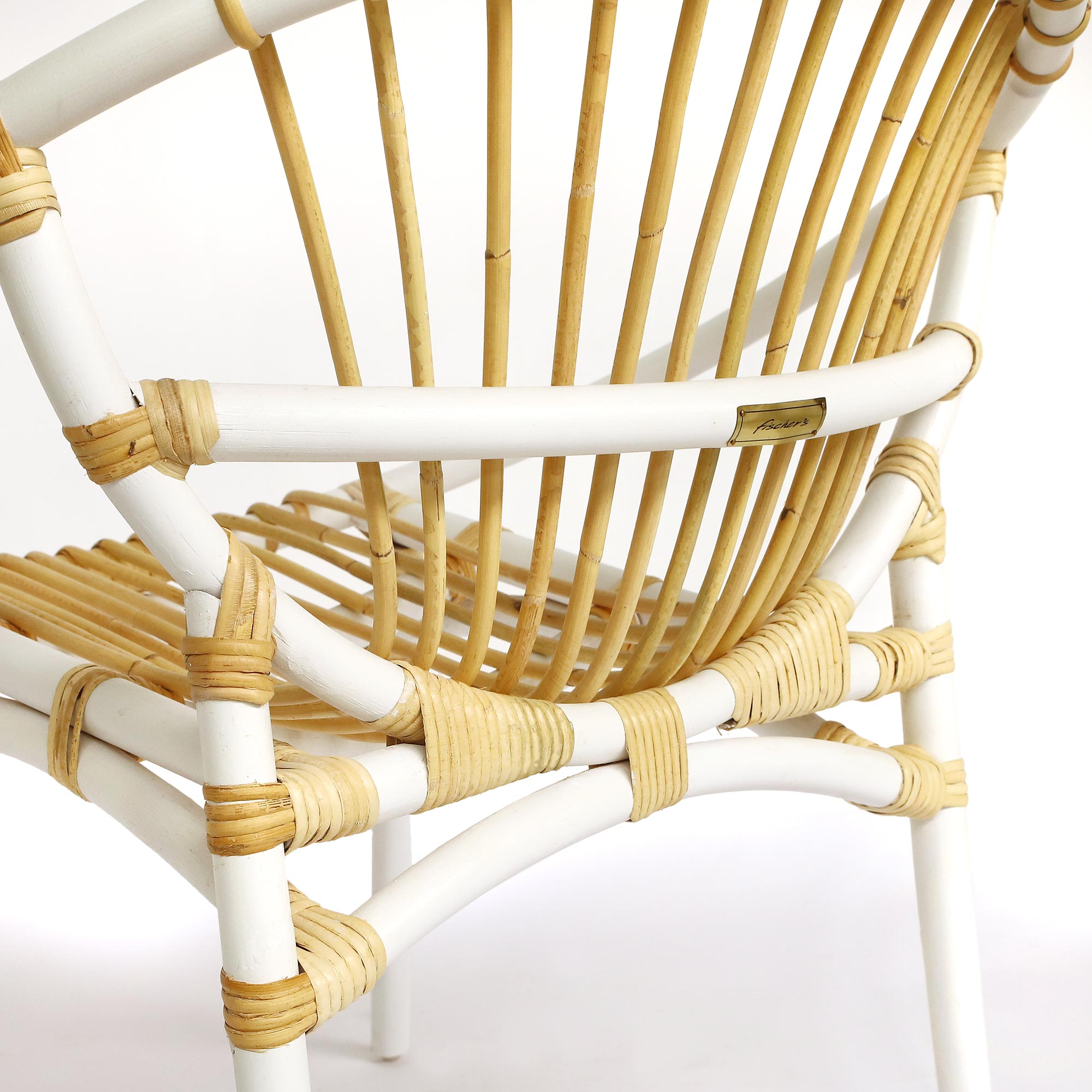 Rattan-Sessel 'Cleo', weiß, natur, B 73 cm, H 84 cm, L 62 cm günstig bestellen