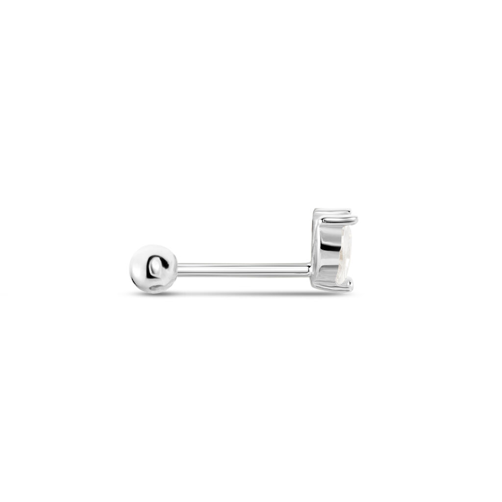Piercing D'oreilles Unitaire Argent Blanc Enyo Oxyde De Zirconium