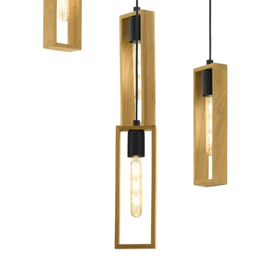 EGLOLittletonHanglamp-E27-Ø50cm-Zwart/Bruin