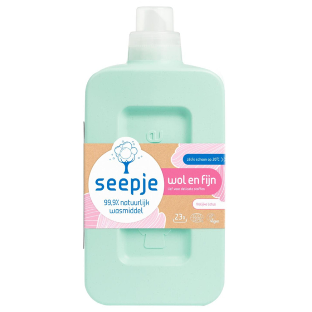 Seepje Vloeibaar Wasmiddel Wol & Fijn Vrolijke Lotus 23 Wasbeurten1 liter