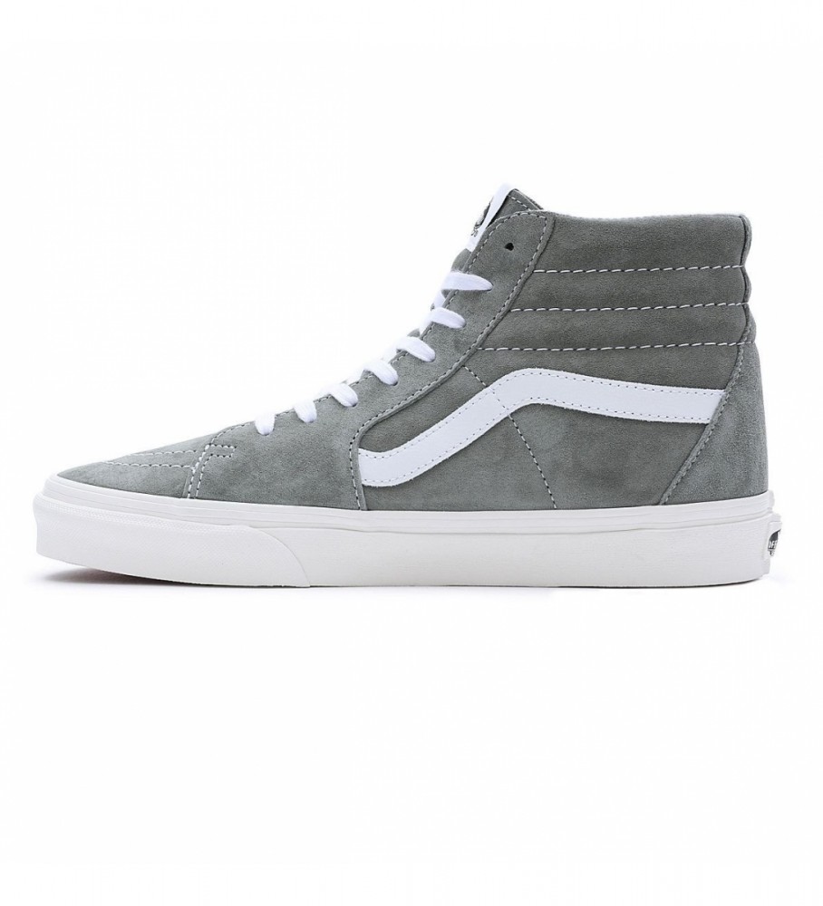 Tênis Vans Sk8-Hi de couro cinza