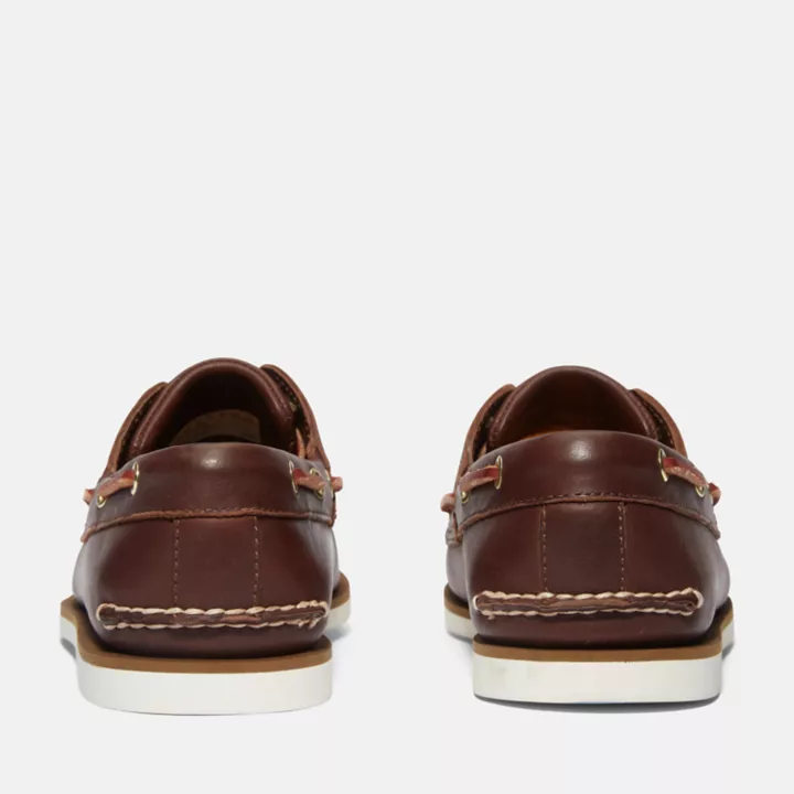 Chaussure bateau classique 2 œillets pour homme en marron