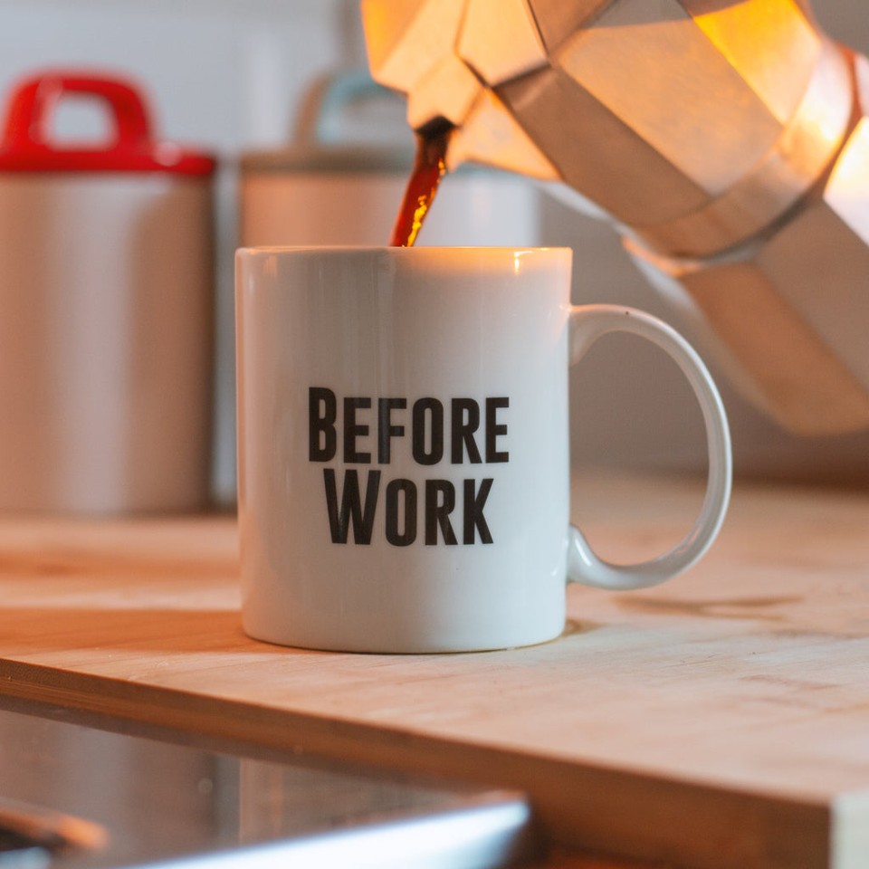 Before Work, After Work Mug & Wine Mug & Glass Set