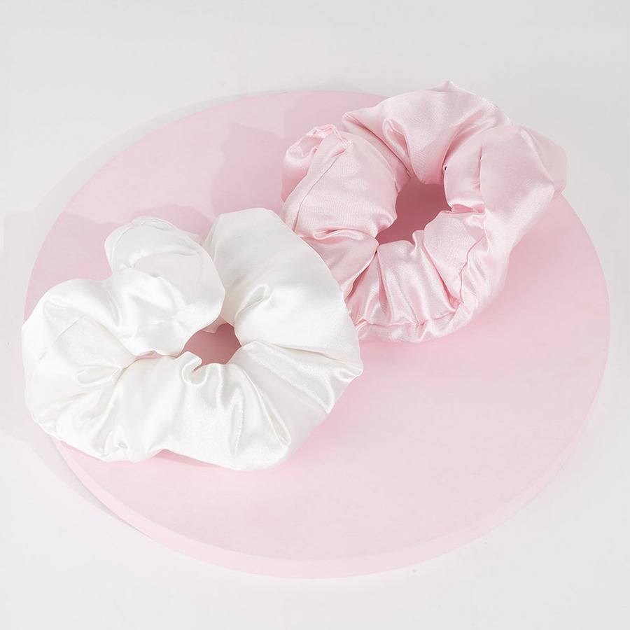 Brushworks Large Cloud Scrunchies Pink & White
