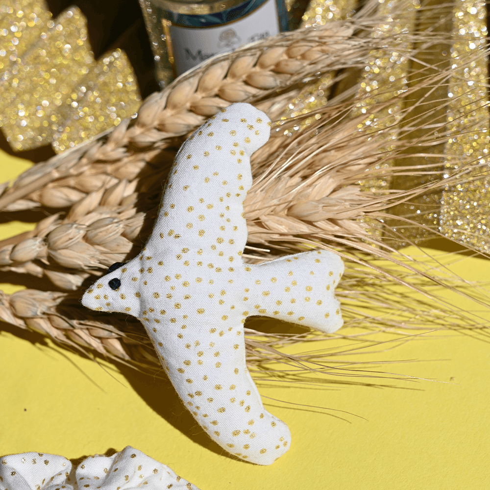 Barrette Hirondelle Blanc Pailleté