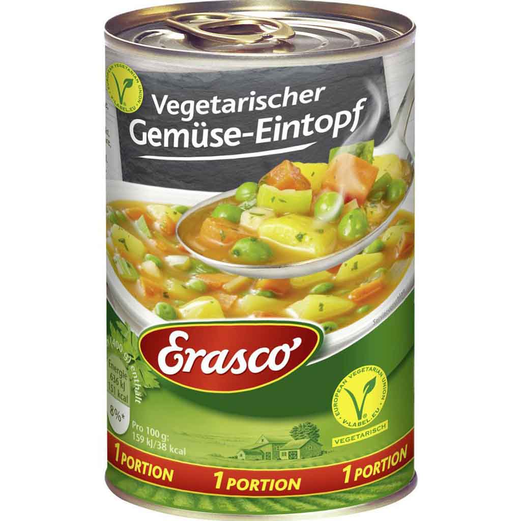 Erasco Eintopf Vegetarischer Gemüse Eintopf 400g MHD:30.12.26