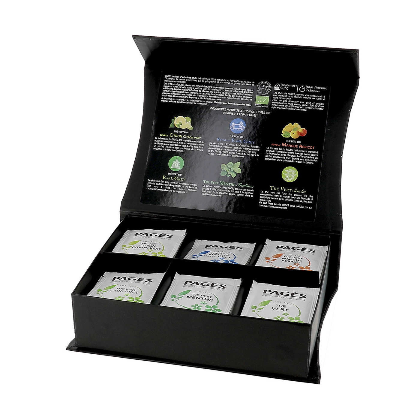 Coffret dégustation de thés biologique - Coffret carton