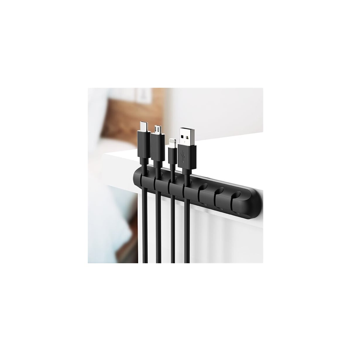Kabelholder for opp til 7 kabler - Svart