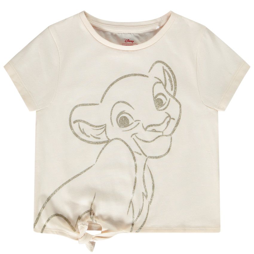 T-shirt manches courtes à nouer print glitter Nala Disney pour fille - Lilas