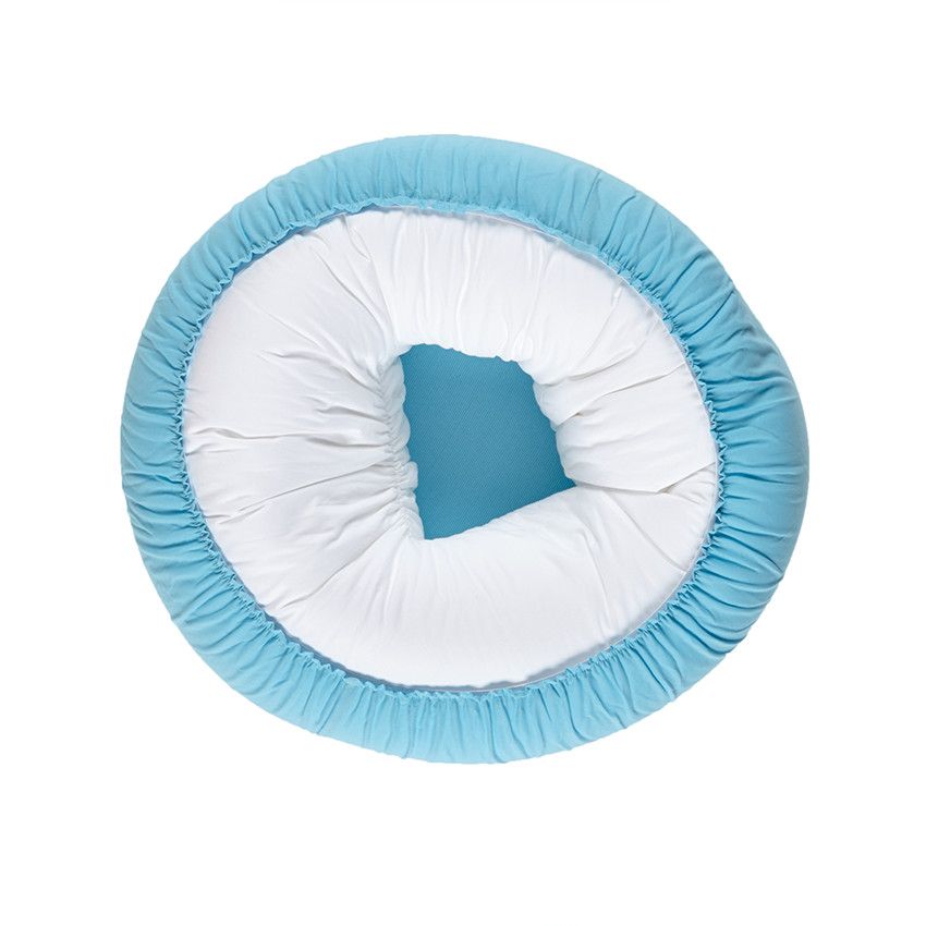 Housse ronde de coussin d'allaitement - Turquoise - Doré