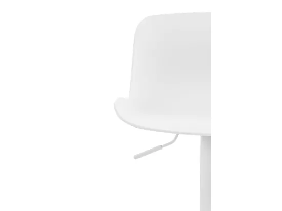 Lot de 2 Tabouret de bar - Plastique & Chrome - Blanc - Almada