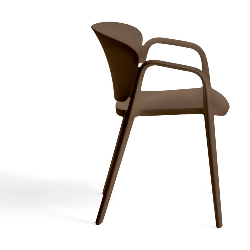 Chaise empilable d’extérieur Ania marron foncé