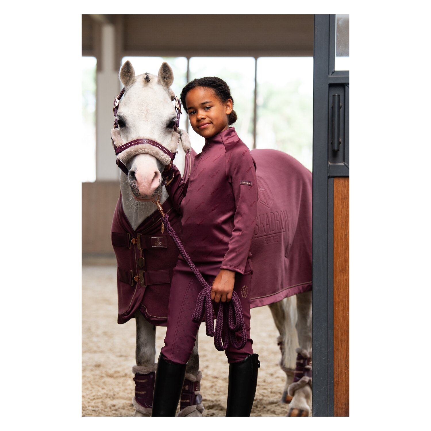 ESKADRON Heritage Abschwitzdecke Fleece Stamped  - cassis