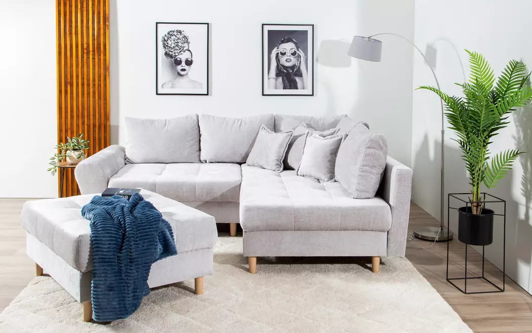 Ecksofa mit Hocker Rice