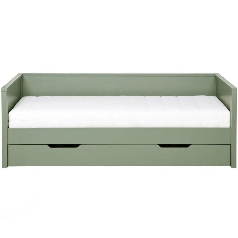 WOOOD Nikki Bedbank Incl Bedlade - Grenen - Groen - 208x100