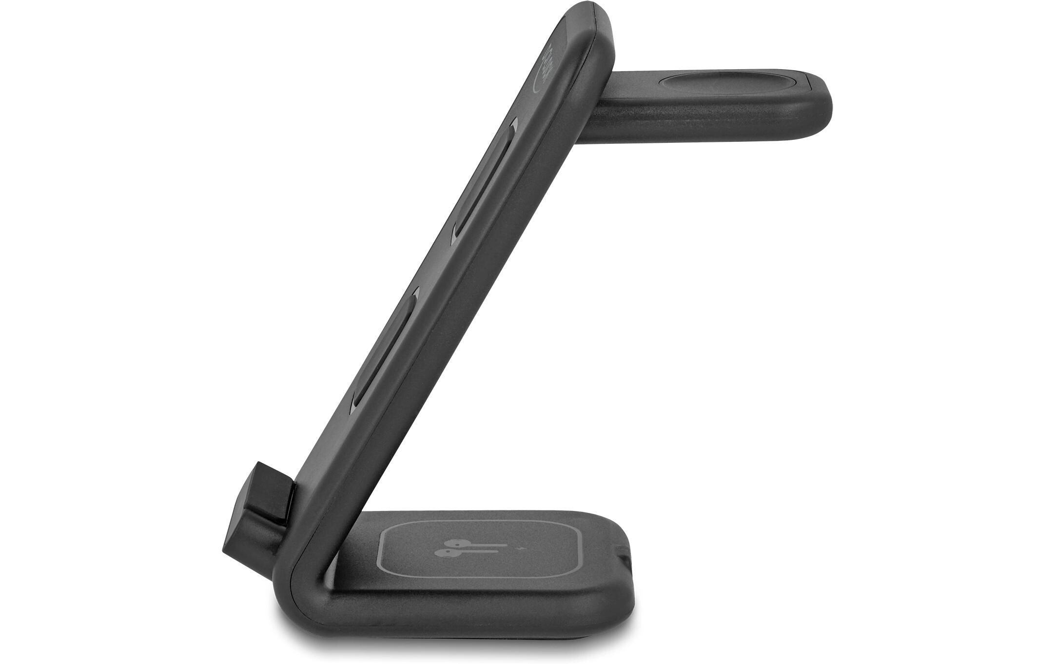 Wireless Charger 3 in 1 mit 2 Ladespulen 5 W/5W/15 W3-in-1 Wireless Ladestation für Smartphones, Smartwatches und andere Geräte